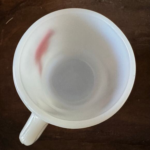 Fire King Milk Glass Bird Coffee Cup Cardinal Oriole Mug Anchor Hocking USA - Picture 7 of 9